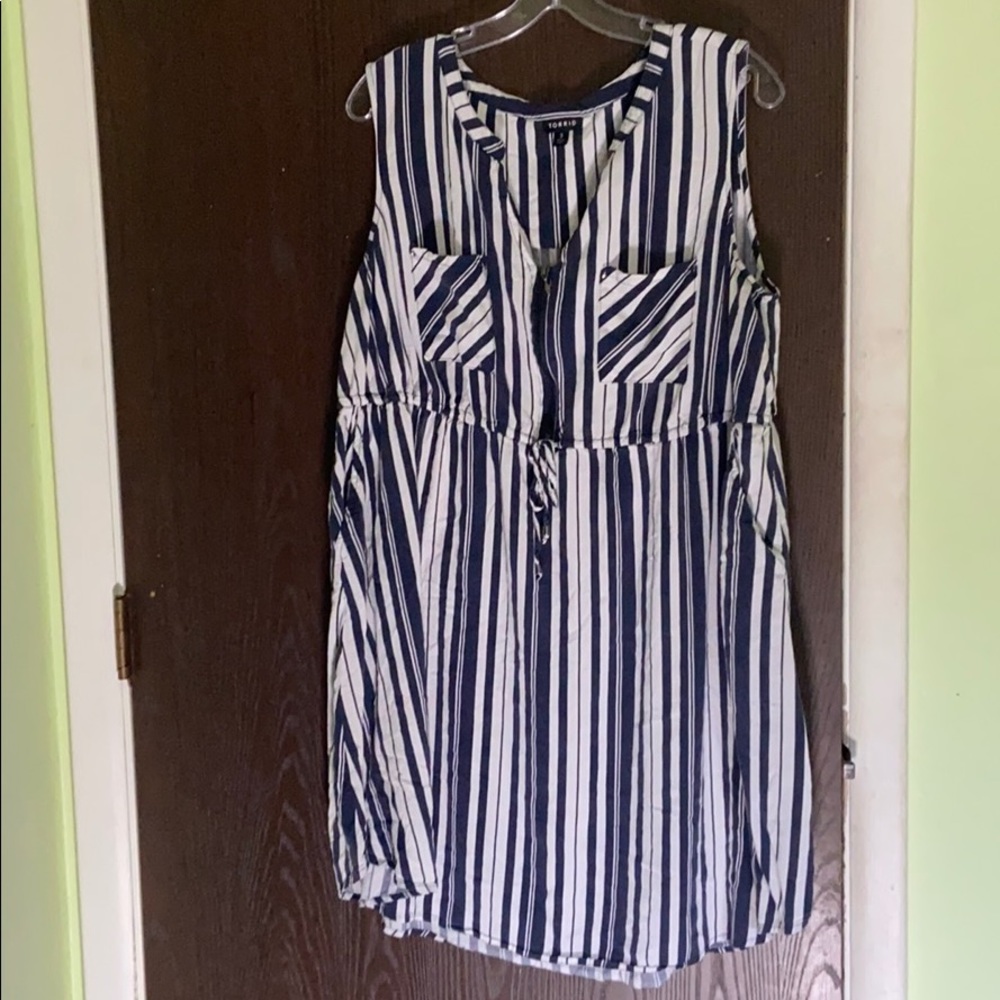 Blue striped dress